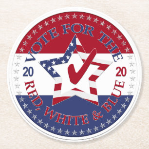 2020 Vote For The Red, White and Blue Star and Che Round Paper Coaster