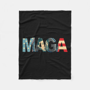 2020 Voted Maga American Flag Retro Vintage Gift  Fleece Blanket