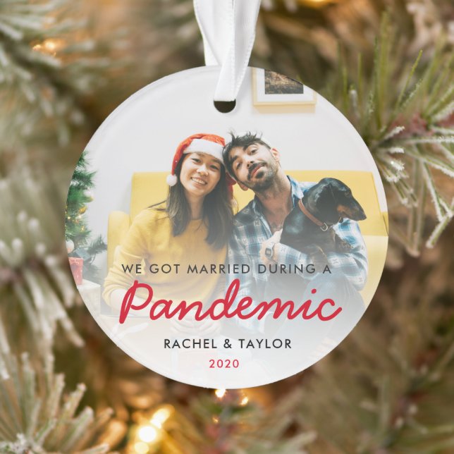 2020 We Got Married During A Pandemic Photo Ornament (Tree)