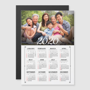 2020 Year Calendar Photo Personalise Magnet