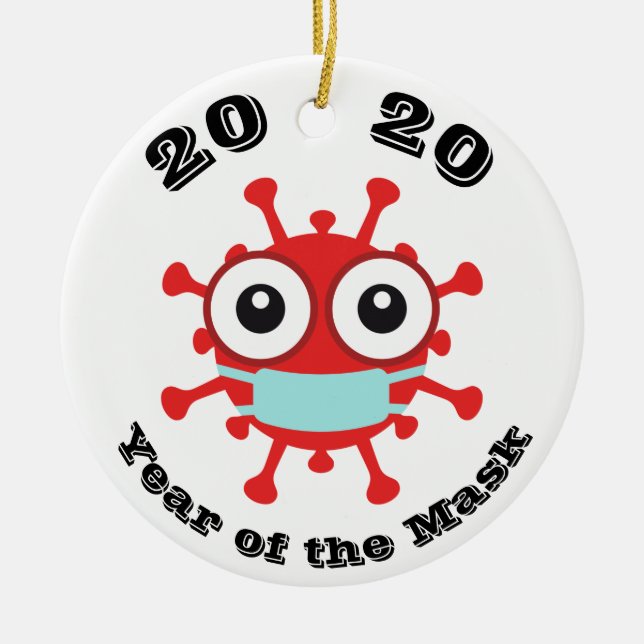 2020 Year of the Mask Ceramic Ornament (Front)