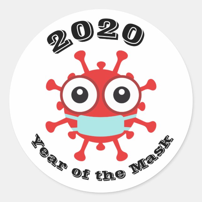 2020 Year of the Mask Classic Round Sticker (Front)