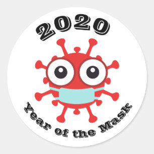 2020 Year of the Mask Classic Round Sticker