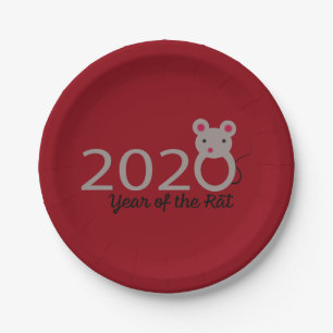 2020 Year of the Rat Paper Plate