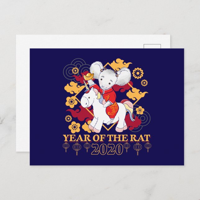 2020 Year of the Rat Unicorn Postcard (Front/Back)