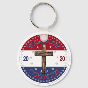 2020 Your Vote Counts Cross Key Ring