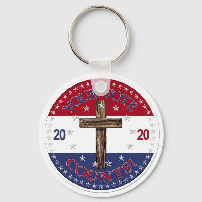 2020 Your Vote Counts Cross Key Ring (Front)