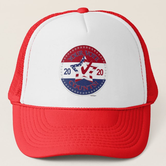 2020 Your Vote Counts Star and Checkmark Trucker Hat (Front)