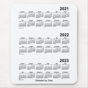 2021-2023 White 3 Year Calendar by Janz Mouse Pad