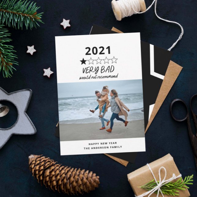 2021 bad year in review 5 star photo funny holiday card (Creator Uploaded)