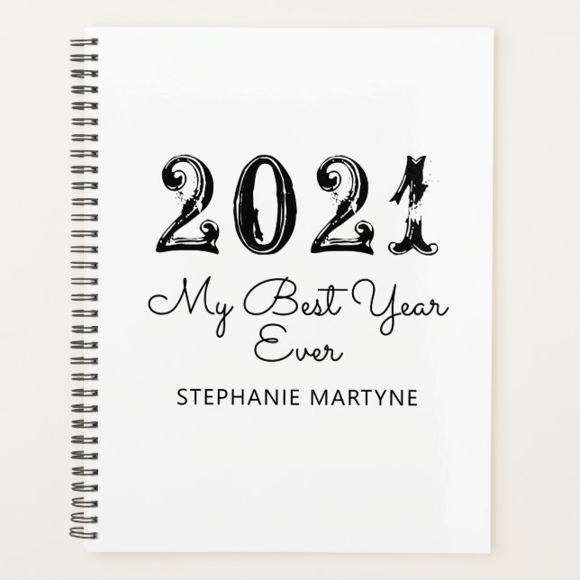 2021 Best Year Ever Personalised White Planner (Front)