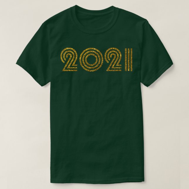 2021 Birth Year Glitter Effect T-Shirt (Design Front)