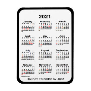 2021 Black Holiday Calendar by Janz Magnet