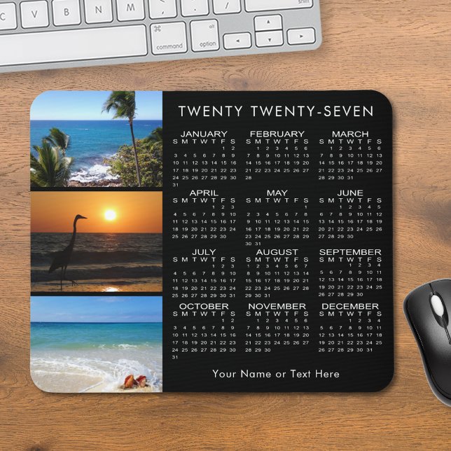 2021 Calendar 3 Photo Collage Black Mouse Pad (Creator Uploaded)
