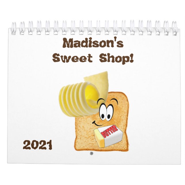 2021 Calendar Bakery Sweet Doughnuts Cupcake (Back)