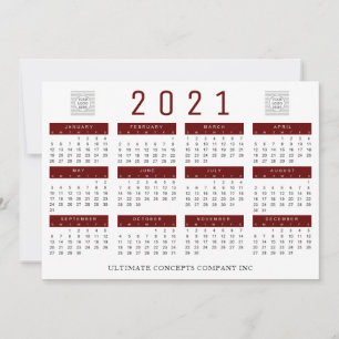 2021 Calendar Company Logo and Name Holiday Card