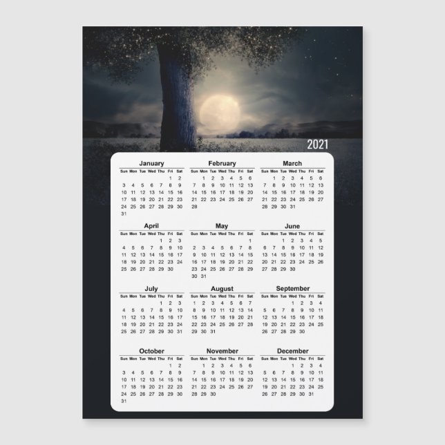 2021 Calendar Magic Tree Full Moon (Front)