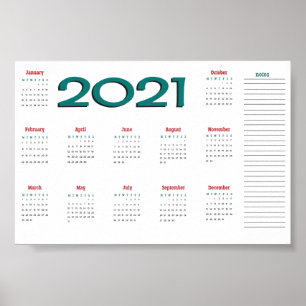 2021 calendar poster