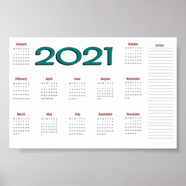 2021 calendar poster (Front)