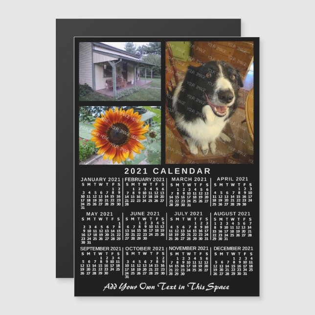 2021 Calendar (See Description for New Version)  Magnetic Invitation (Front/Back)