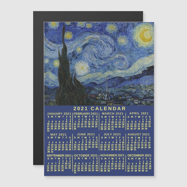 2021 Calendar (See Description for New Version)  Magnetic Invitation (Front/Back)