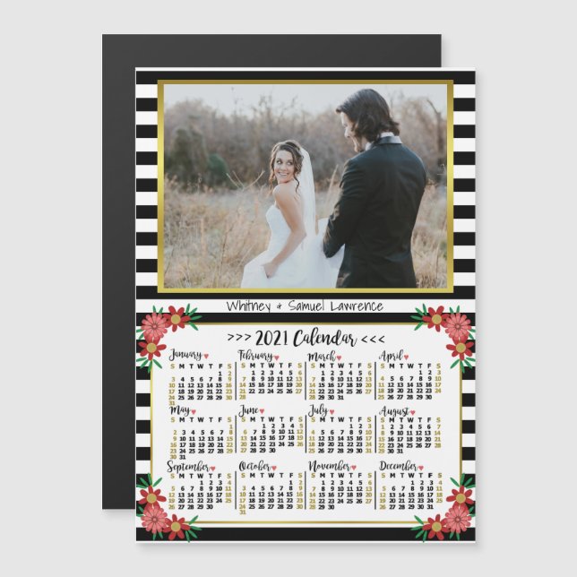 2021 Calendar (See Description for New Version)  Magnetic Invitation (Front/Back)