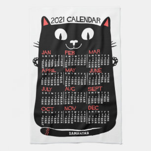 2021 Calendar (See Description for New Version)  Tea Towel