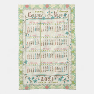 2021 Calendar (See Description for New Version) Tea Towel