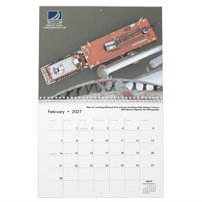 2021 Calendar  - Tugboats at Work (Feb 2027)