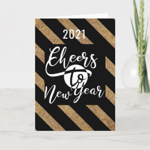 2021 Cheers To New Year   Festive New Year Holiday Card
