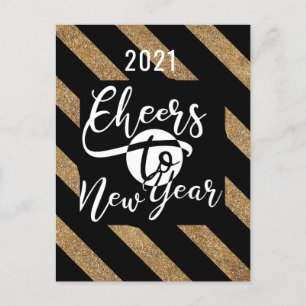 2021 Cheers To New Year   Festive New Year Holiday Postcard