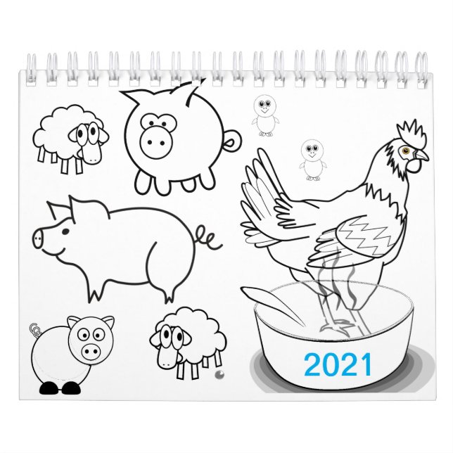 2021 Children's Colourful Colouring Book Calendar (Cover)