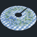 2021 Christmas Ginger Jar  Ceramic Ornament Brushed Polyester Tree Skirt<br><div class="desc">Original Art by Dawne

My blue and white ginger jars made into a wreath for Christmas 2021.</div>