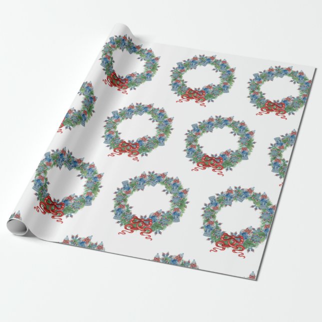 2021 Christmas Ginger Jar  Wrapping Paper (Unrolled)