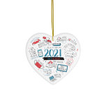 2021 Christmas Vaccine Year Covid Commemorative  Ornament<br><div class="desc">Cute keepsake memories of 2021 with references to some of the events of the year. Perfect gift for friends,  family and coworkers as a memorabilia that doubles as a Christmas tree decoration for years to come</div>