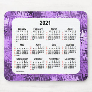 2021 Crazy Quilt Purple 52 Weeks Calendar by Janz Mouse Pad