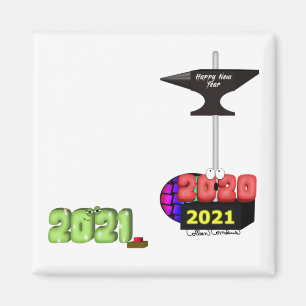 2021 Crushing 2020 with Happy New Year Anvil Magnet