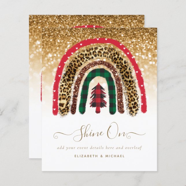 2021 Custom Christmas Rainbow Gold Glitter Glam (Front/Back)