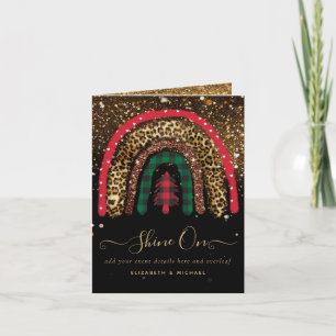 2021 CUSTOM Christmas Rainbow Gold Glitter Glamour Card