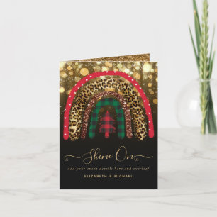 2021 CUSTOM Christmas Rainbow Gold Glitter Glamour Card