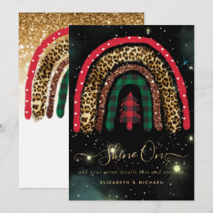 2021 CUSTOM Christmas Rainbow Gold Glitter Glamour Card