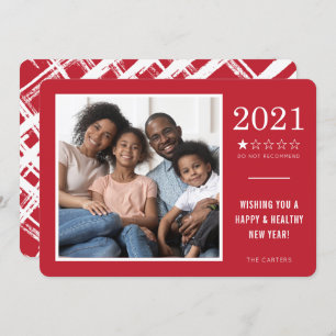 2021 DO NOT RECOMMEND funny 1 star rating red Holiday Card