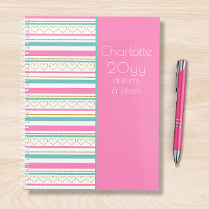 2021 Dreams & Plans Gold Glitter Pink Personalised Planner
