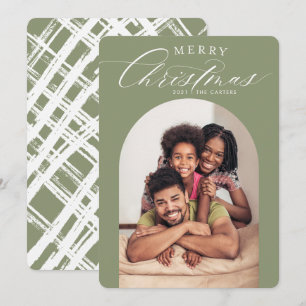 2021 FAMILY PHOTO CARD christmas arch frame olive