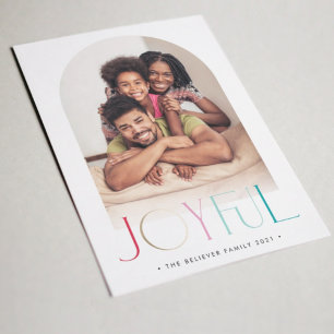 2021 FAMILY PHOTO minimalist arch JOYFUL colour Announcement