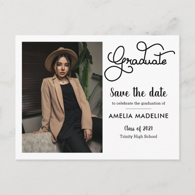 2021 Graduation Party | Save The Date Photo Announcement Postcard (Front)