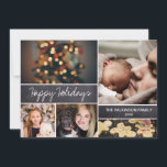 2021 Happy Holidays Photo Collage Chalkboard Holiday Card<br><div class="desc">Your beautiful family photos deserve to be shared during this time of year as you send warm wishes. Personalise this modern design with your family greeting. Find the other pieces from the collection.</div>