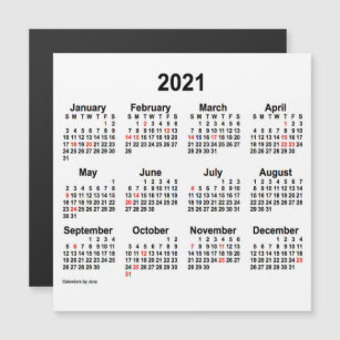 2021 Holiday Calendar by Janz 5x5 Magnet