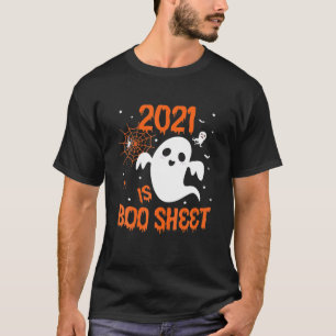 2021 Is Boo Shee Halloween Spiders Ghost In Face M T-Shirt