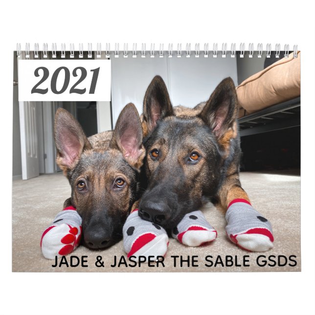 2021 Jade & Jasper the Sable GSD's Calendar (Cover)